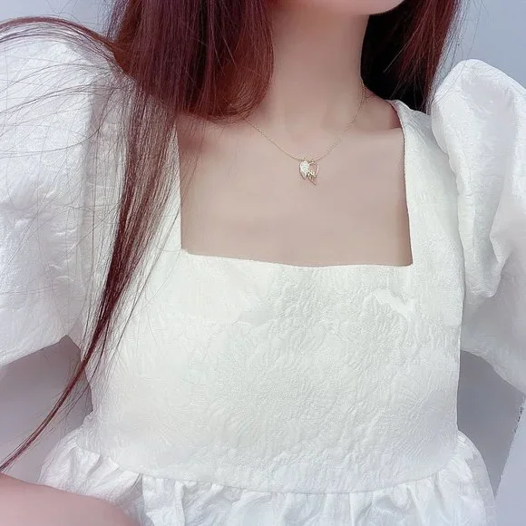 NEW 14K Gold Plated Diamond Angel Wing Necklace - Picture 3 of 9